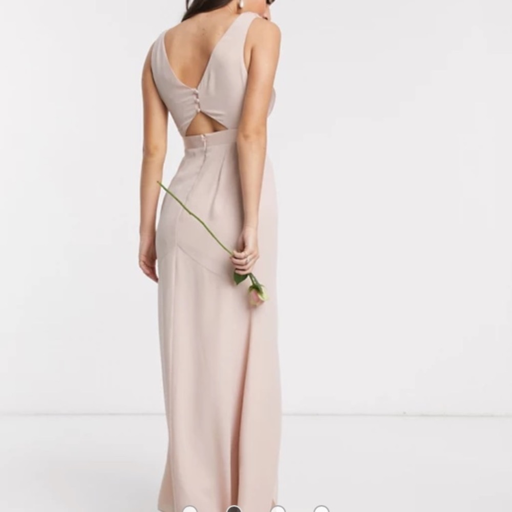 ASOS DESIGN Bridesmaid Cowl Front in Blush - Picture 2 of 2